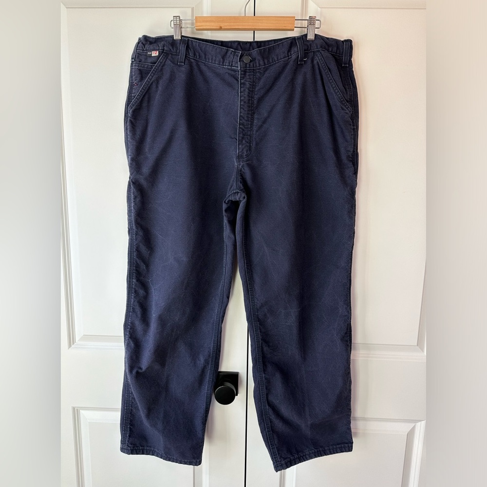 Carhartt Men’s FR Washed Duck Work Dungaree Dark Navy 100791-410 (Sz 42 X 30)